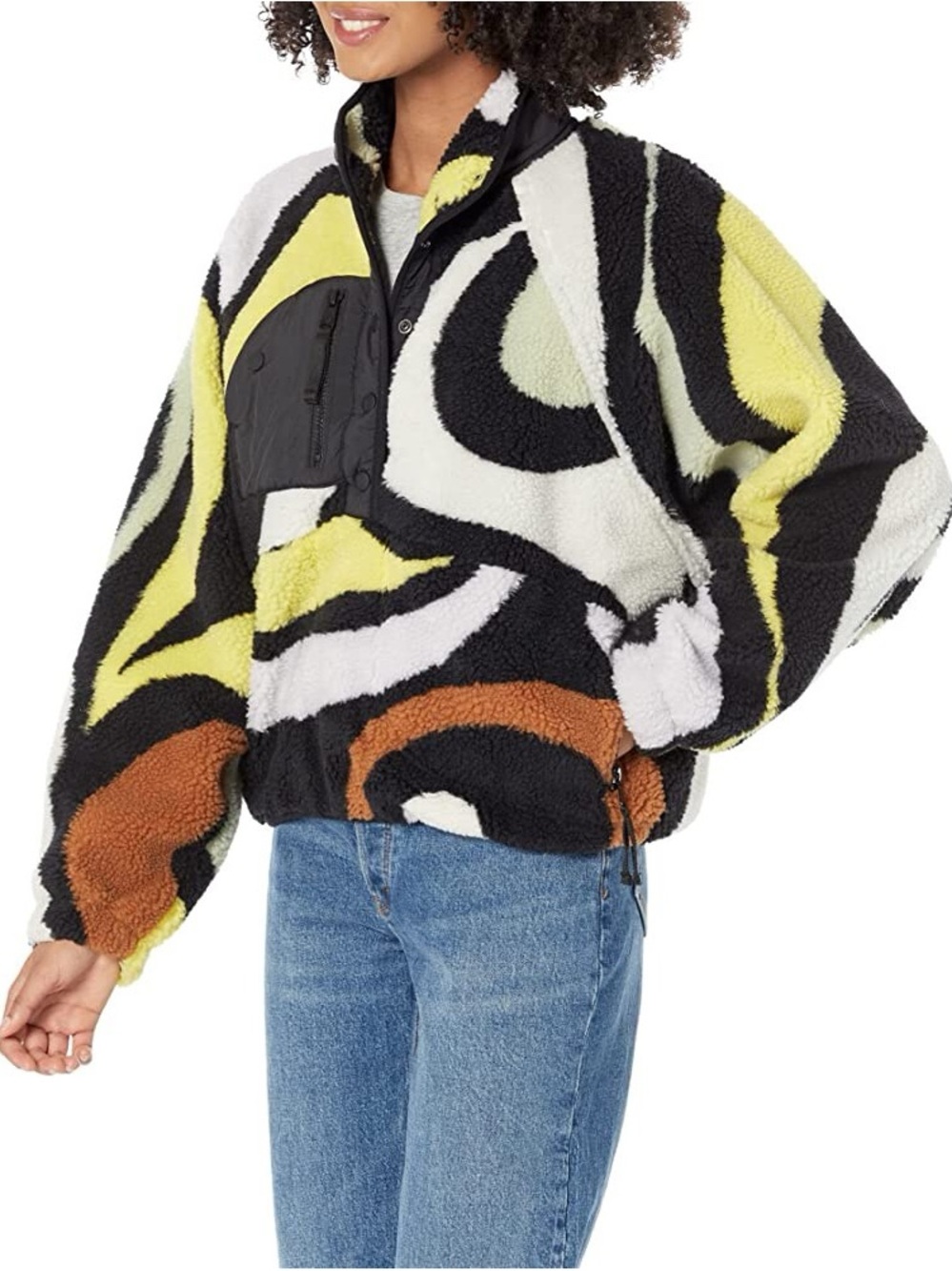 Free People Fleece Multicolor Sherpa Zip Jacket - Picture 8 of 8